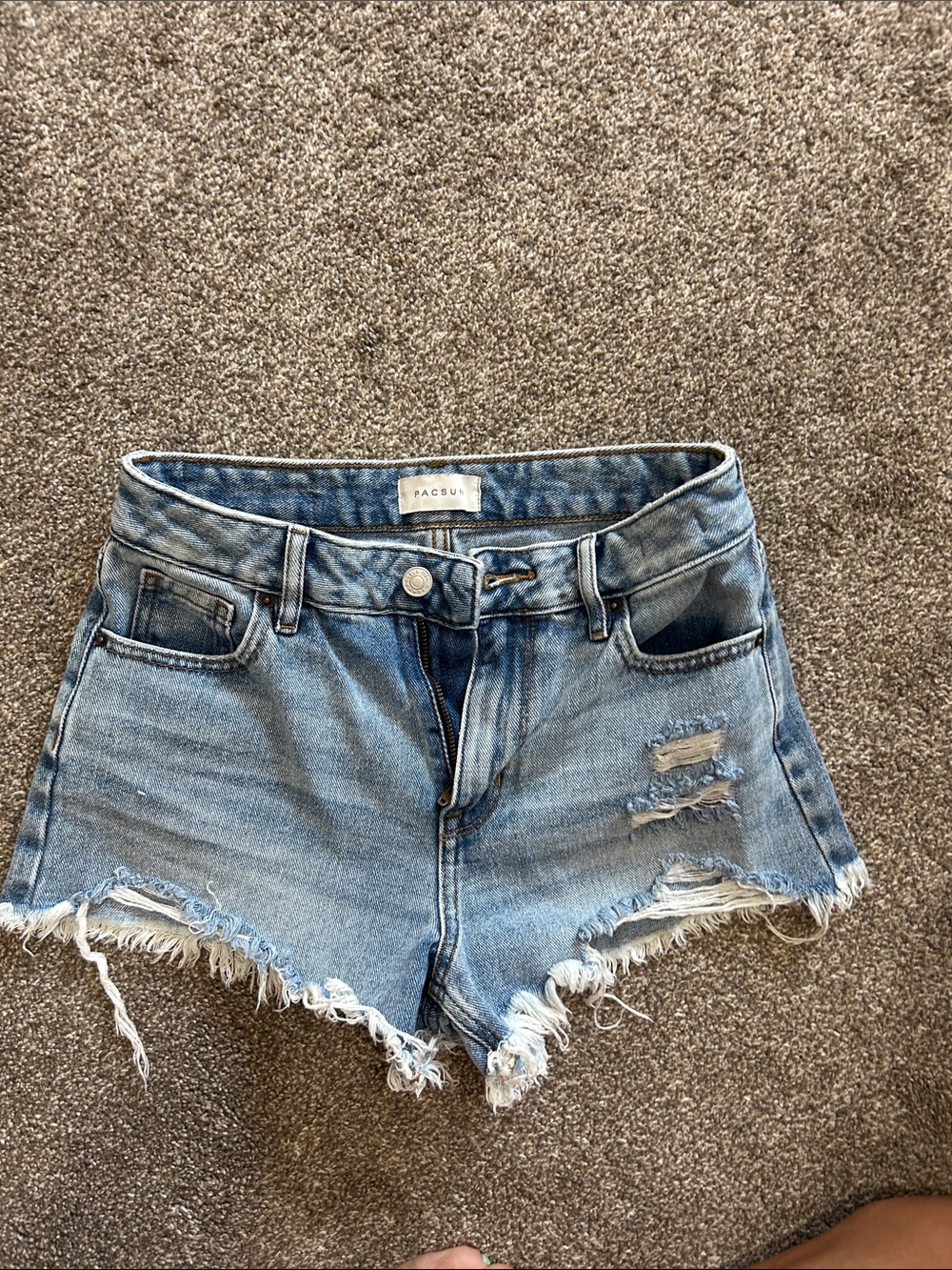 PacSun Light Blue Distressed Denim Cutoff Shorts